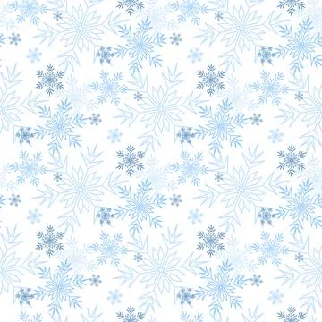 Christmas seamless pattern snowflake snow crystal, winter festive ornament fo Stockillustratie