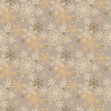 Christmas seamless pattern snowflake snow crystal, winter festive ornament .. Stock Illustration