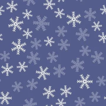 Christmas seamless pattern with snowflake, winter festive ornament for design Stock Illustration