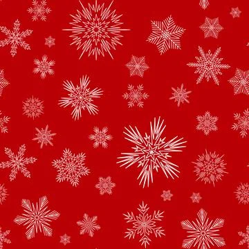 Christmas seamless pattern with snowflake, winter festive ornament Stockillustratie