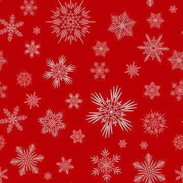 Christmas seamless pattern with snowflake, winter festive ornament Stock Illustration