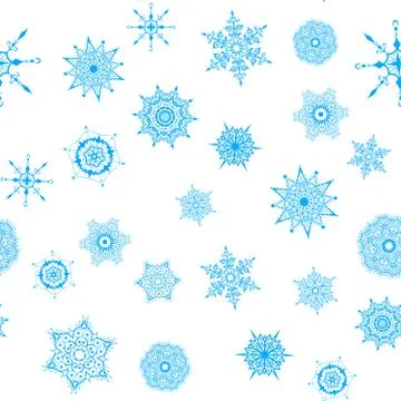 Christmas seamless pattern with snowflakes. Stock Illustration