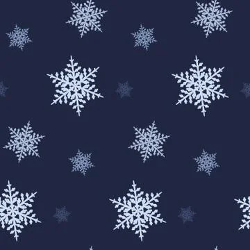 Christmas seamless pattern with snowflakes. Stock Illustration