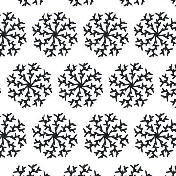 Christmas seamless pattern with snowflakes isolated on white background. Happy Stock Illustration