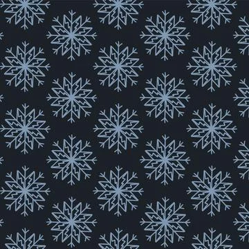 Christmas seamless pattern with snowflakes isolated on dark background. Happy Stock Illustration