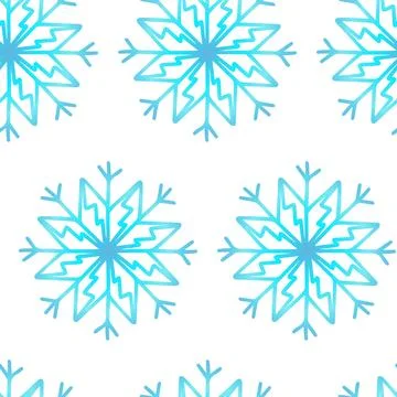 Christmas seamless pattern with snowflakes isolated on white background. Happy Stock Illustration
