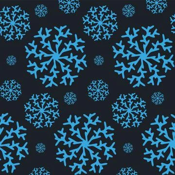 Christmas seamless pattern with snowflakes isolated on dark background. Happy Stock Illustration