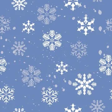 Christmas seamless pattern. Snowflakes. It's snowing. Decorative pattern. Stock Illustration