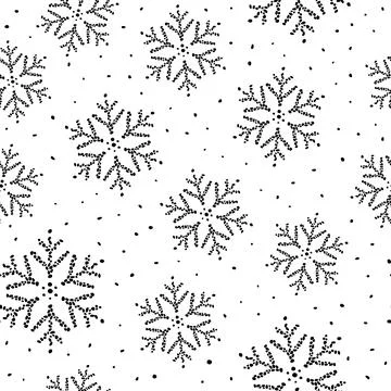 Christmas seamless pattern. Snowflakes. It's snowing. Decorative pattern. Stock Illustration