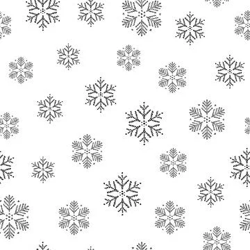 Christmas seamless pattern. Snowflakes. It's snowing. Decorative pattern. Stock Illustration