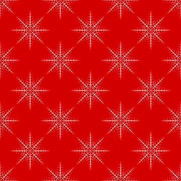 Christmas seamless pattern of snowflakes on red Stock Illustration