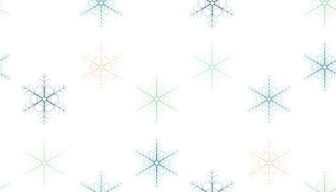 Christmas seamless pattern with snowflakes on white background. Stock Illustration