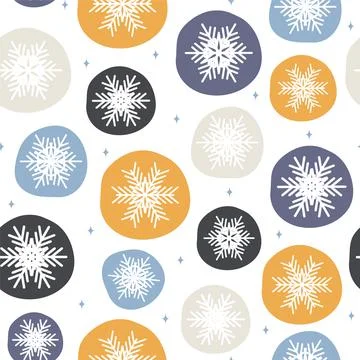 Christmas seamless pattern with snowflakes. Winter print. New Year background 스톡 일러스트