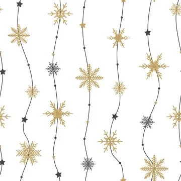 Christmas seamless pattern with snowflakes. Winter print. New Year background 스톡 일러스트