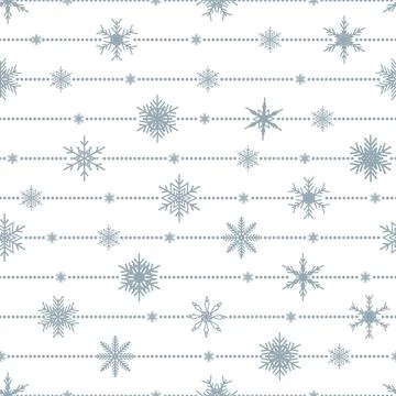 Christmas seamless pattern with snowflakes. Winter print. New Year background 스톡 일러스트