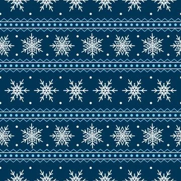 Christmas seamless pattern with snowflakes. Winter print. New Year background 스톡 일러스트