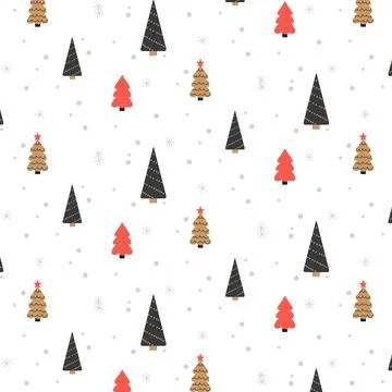 Christmas seamless pattern with spruce trees Illustrazione stock