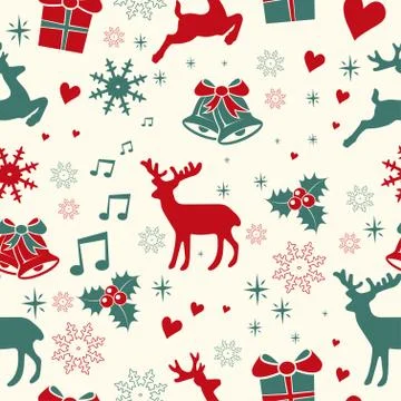 Christmas seamless pattern square Stock Illustration
