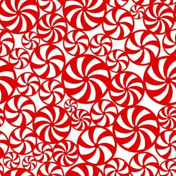 Christmas seamless pattern sweet red pepper mint candies on white background Illustrazione stock