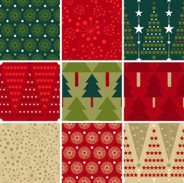 Christmas seamless pattern textures Stock Illustration