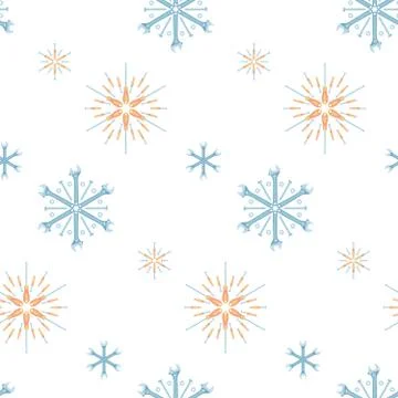 Christmas seamless pattern of tools and fasteners laid out in the shape of sn Stock Illustration