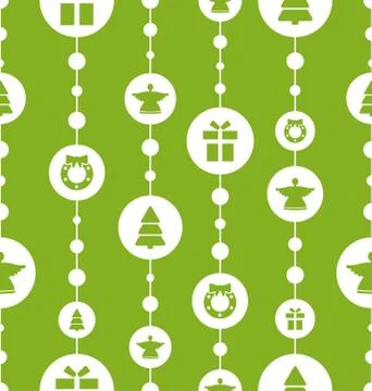 Christmas Seamless Pattern with Traditional Elements Stock Illustration