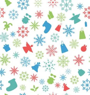 Christmas Seamless Pattern with Traditional Elements Stock Illustration