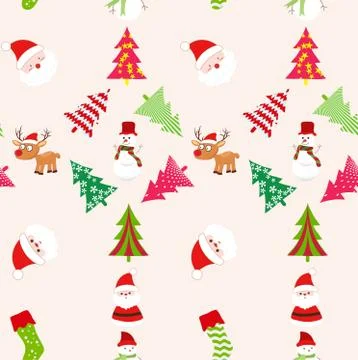 Christmas seamless pattern with trees Stock Illustration