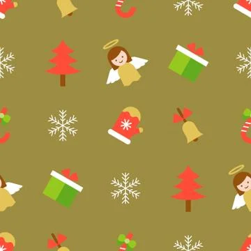 Christmas seamless pattern for use as wallpaper Stock Illustration