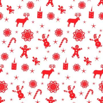 Christmas seamless pattern, vector background Stock Illustration