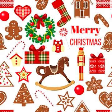 Christmas seamless pattern vector. decore Images Stock Illustration