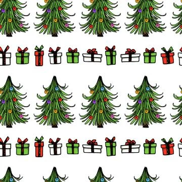 Christmas seamless pattern in vector Stock Illustration
