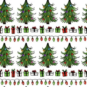 Christmas seamless pattern in vector Stock Illustration