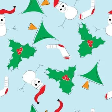 Christmas seamless pattern vector illustration Illustrazione stock