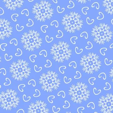 Christmas seamless pattern from white snowflakes+ Stock Illustration