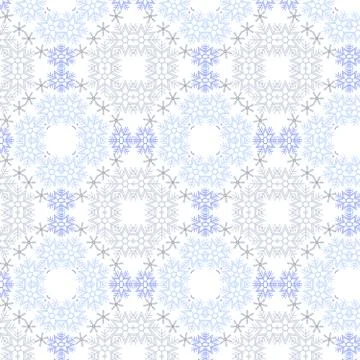 Christmas seamless pattern from white snowflakes Stock Illustration