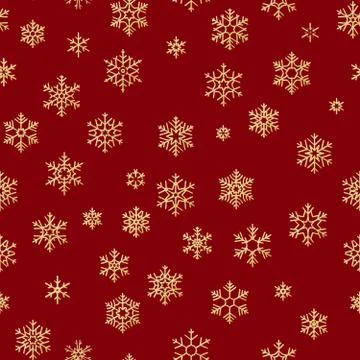 Christmas seamless pattern from white snowflakes on red background. EPS 10 Stock Illustration