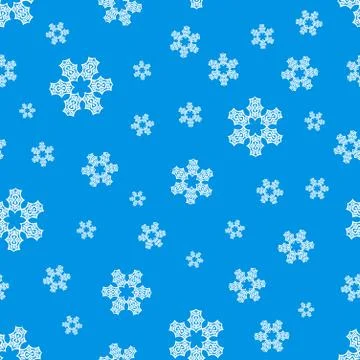 Christmas seamless pattern with white snowflakes. Winter texture. Stock Illustration