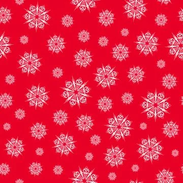 Christmas seamless pattern with white snowflakes. Winter texture. Stock Illustration