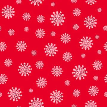 Christmas seamless pattern with white snowflakes. Winter texture. Stock Illustration