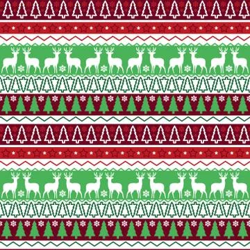 Christmas Seamless Pattern Winter Holidays Ornament Wrapping Paper Background Stock Illustration