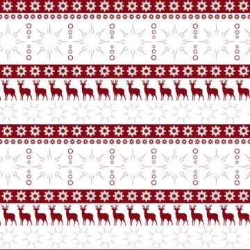 Christmas Seamless Pattern Winter Holidays Ornament Wrapping Paper Background Stock Illustration