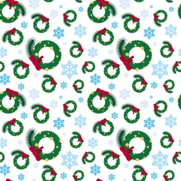 Christmas Seamless Pattern Winter Holidays Ornament Wrapping Paper Background Illustrazione stock