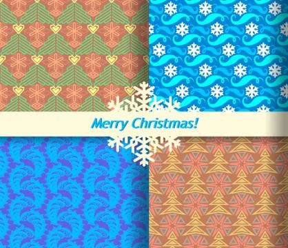 Christmas seamless patterns. Stock Illustration