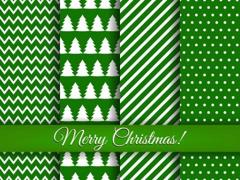 Christmas seamless patterns set vector Stock Illustration