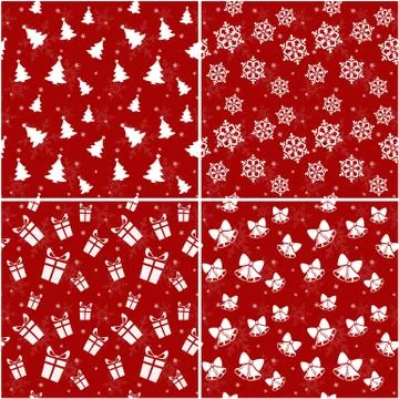 Christmas seamless patterns. Vector illustration. Stock Illustration