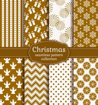 Christmas seamless patterns. Vector set. イラスト素材