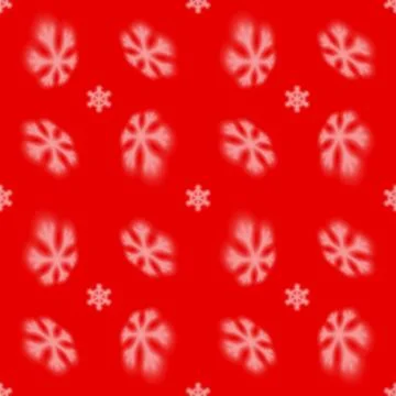 Christmas seamless snowflake pattern with blurred falling snow