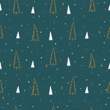 Christmas seamless vector pattern with decorative fir trees. A seamless patte Illustrazione stock