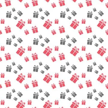 Christmas seamless vector pattern with gift boxes. Wrapping paper design Stock Illustration
